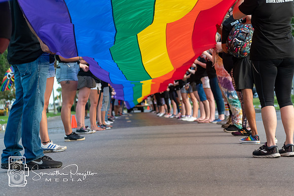 Underneath Pride Banner